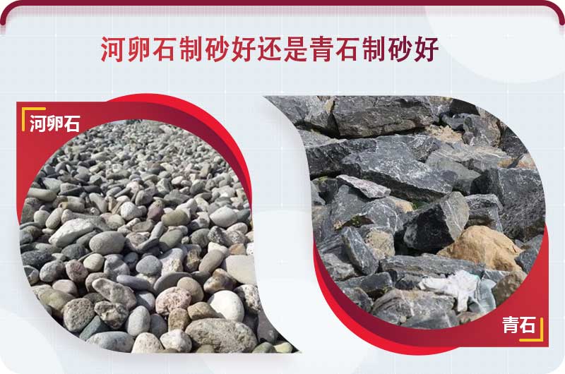 河卵石和青石都能制砂，但有區別
